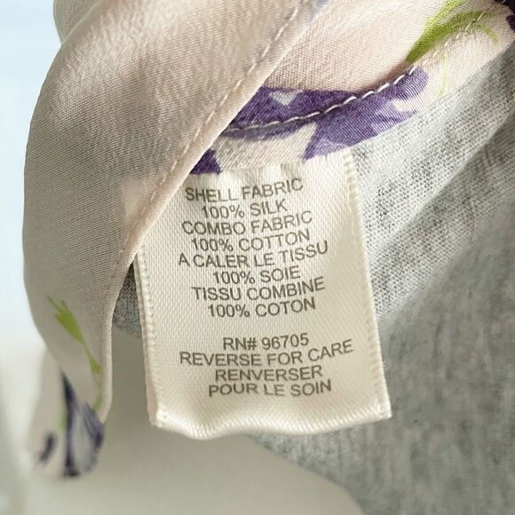 Rebecca Taylor Mixed Media Ruffle Front Floral Camisole Tank Top Size 6 - Picture 5 of 5